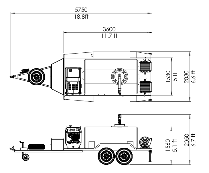 Jetwave Explorer G2S Premium Trailer 2000L - 3000psi