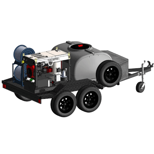 Illustration of the Jetwave Executive G2 Premium Trailer or equipment trailer on a white background