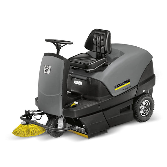 Karcher KM 100/100 RP Ride-On floor sweeper on a white background